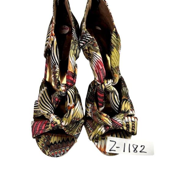 Carlos Santana Sandals Womens 7.5 Morena Wedge Espadrille Platform Jute Tropical - Picture 10 of 16